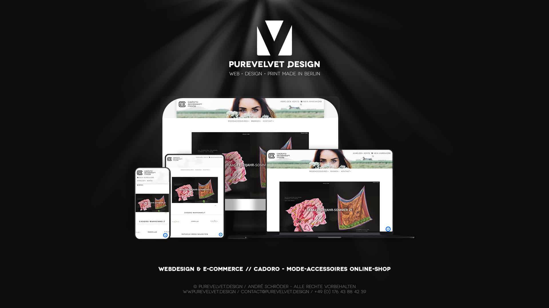 Webdesign Referenz - CADORO Modeaccessoires & Damenbekleidung Online Shop & Geschäft Wien