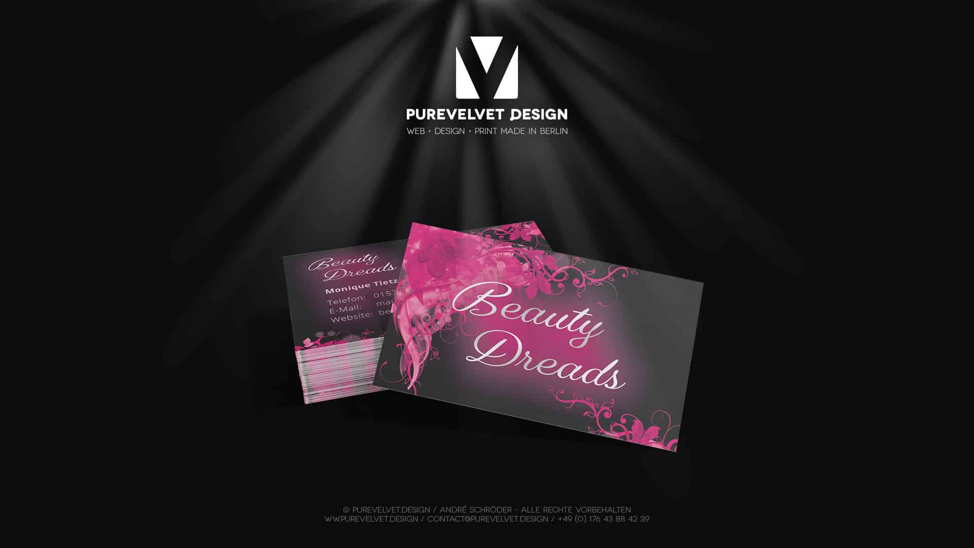 Visitenkarten Design für Beauty Dreads